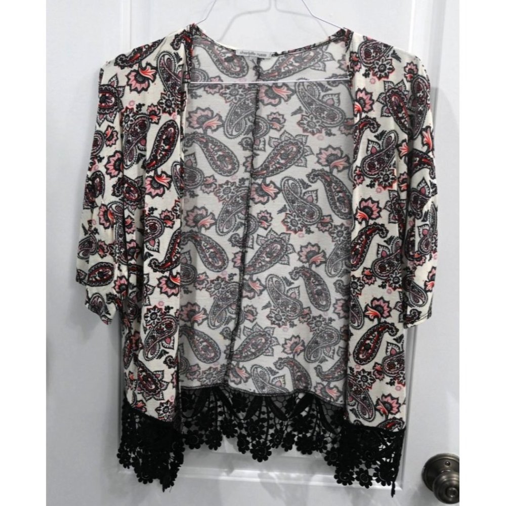 Charlotte Russe Womens Short-Sleeve Open Blouse Top Size XS Very Soft